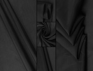 Black Silk Cotton - Light Weight - 9 mm - 140 cm Wide