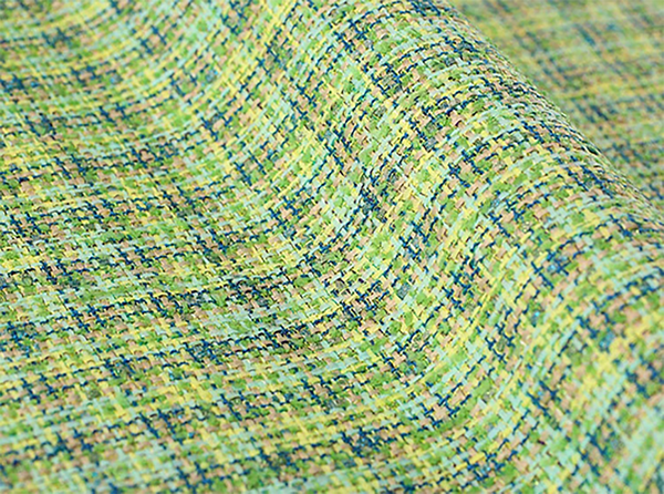 Green, Pale Yellow Blue Tan Colors -  French Tweed - 150 cm Wide.