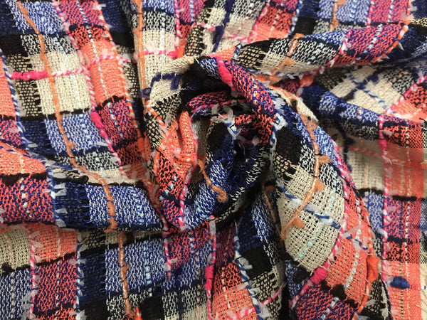 Multi Color Plaid  -  French Tweed -  148 cm Wide - WIKILACES