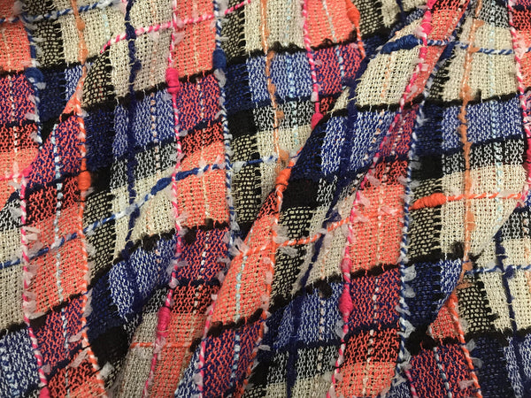 Multi Color Plaid  -  French Tweed -  148 cm Wide - WIKILACES