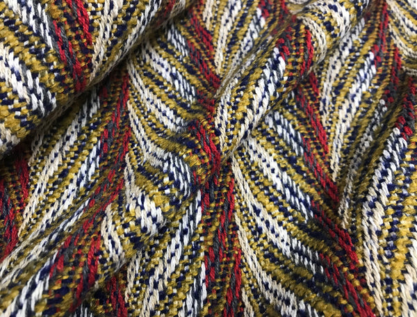 Multi Color in a Herringbone Pattern - Italian Woolen - 158 cm Wide.