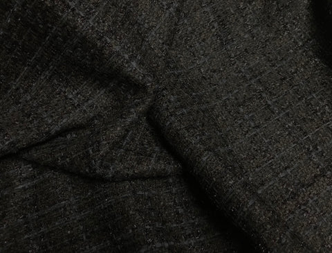 Black on Black - French Tweed - 150 cm Wide.