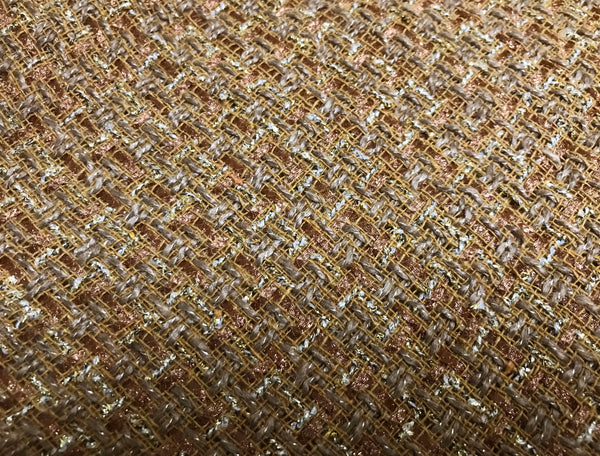 Terra Color Powder w/Gold Threads -  French Tweed -  150cm Wide.