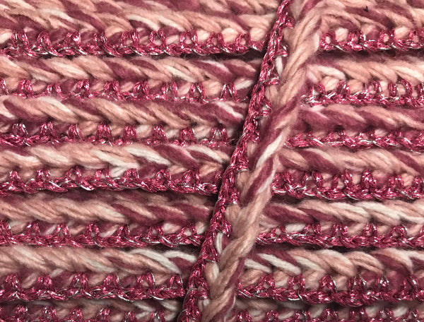 Shades of Pink/White- Hand Made French Braided Trim - 1.5 cm Wide.