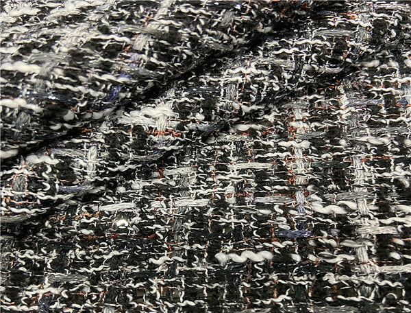 Shades of Grey/Black/Off White/Tan/Purple - French Tweed - 150 cm Wide.