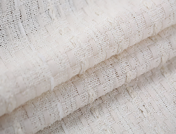 Ivory w/Ribbons - French Tweed - 145 cm Wide.