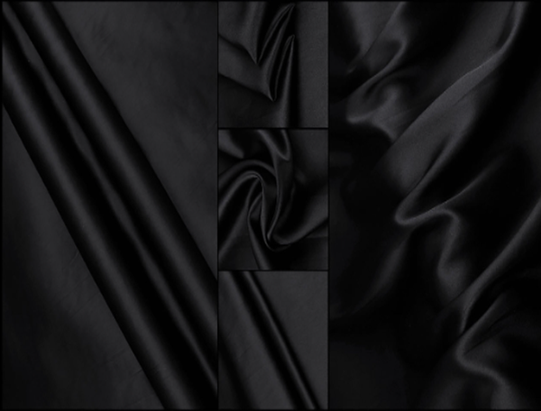 Multi Color Print on Black Background - Stretch Mulberry Silk Satin -113 cm Wide.