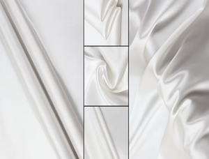 Natural White Duchess Stretch Silk Satin - Mulberry Silk - 108 cm Wide.