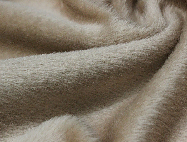 Beige Long Staple Hair - Italian Alpaca Wool - 152 cm Wide, Imported.