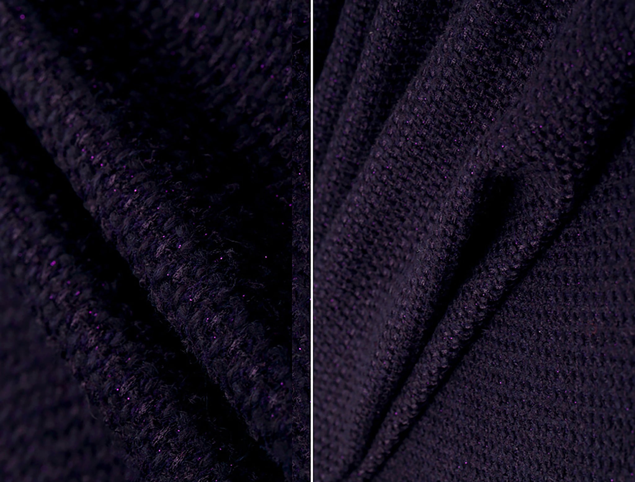 Eggplant Purple w/Shiny Speckles - Italian Tweed - 156 cm Wide.