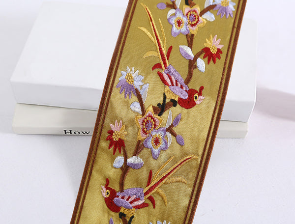 Multi Color w/ Gold/Maroon/Beige - Embroidered  Jacquard Ribbon - in 2 Styles.