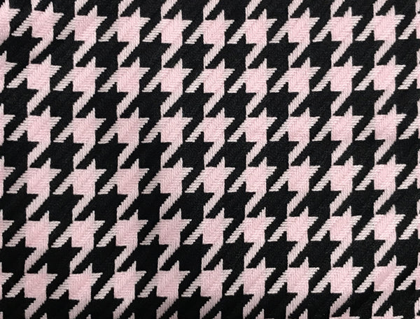 Black and Pink Houdstooth - Italian Woolen -150 cm Wide