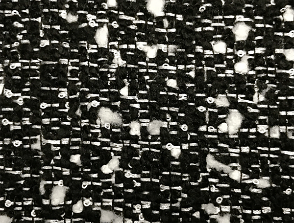 Black and White w/Small White Mate Sequins  - French Tweed - 150 cm Wide.