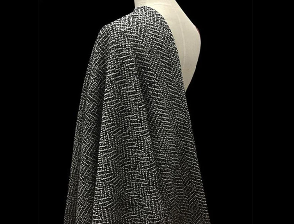 Black & White Wool - French Tweed - 150 cm Wide.