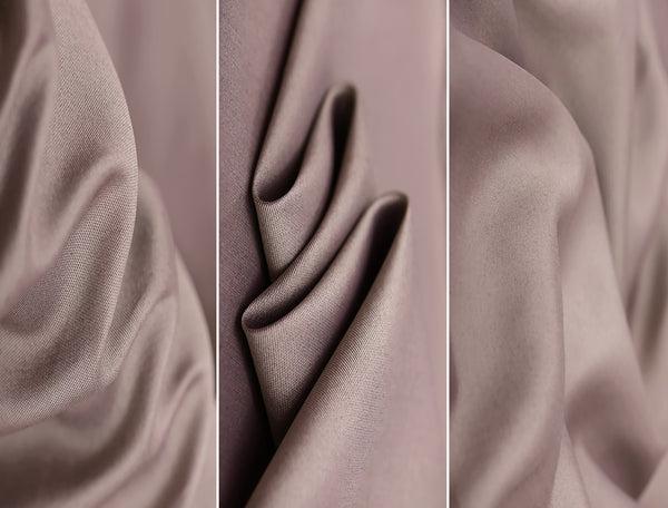 Mauve Color - Italian Silk Wool- 40 MM - 137 cm Wide.