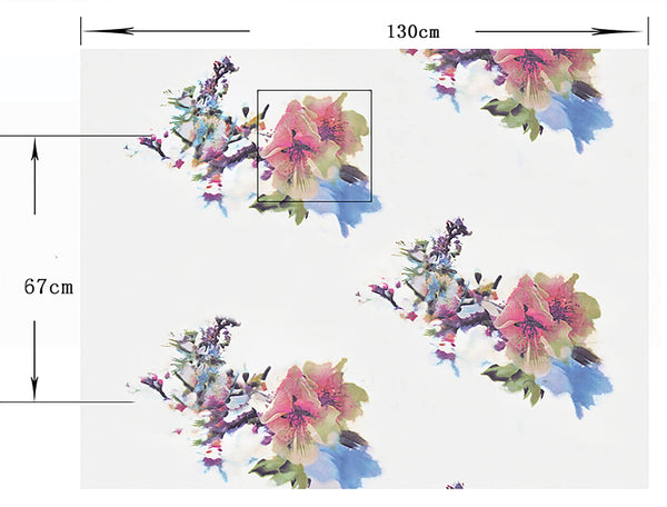 Multi Color Floral Print - Silk Chiffon - 130 cm Wide - WIKILACES