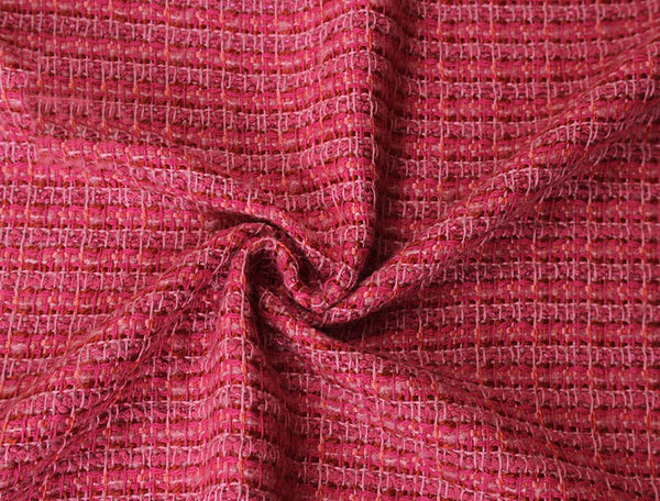 Shades of Pink/Reddish Colors - Lined French Tweed - 148 cm Wide.