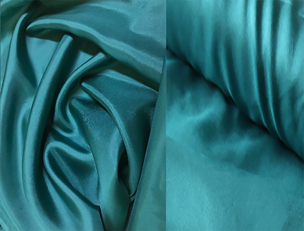 Smoked Turquoise  - Habotai Mulberry Silk, 12 mm - 114 cm Wide.