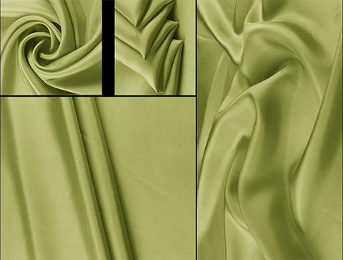 Green - Habotai Mulberry Silk, 12 mm - 114 cm Wide.