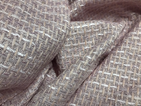 Pale Pink w/Ribbons - French Tweed - 150 cm Wide.