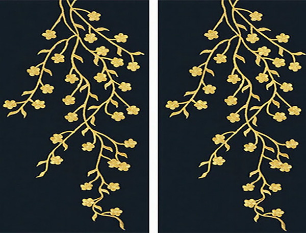 Gold or Silver Colors -  Embroidered Appliques - Size: 18.5 Length x 7.5 Width, Imported