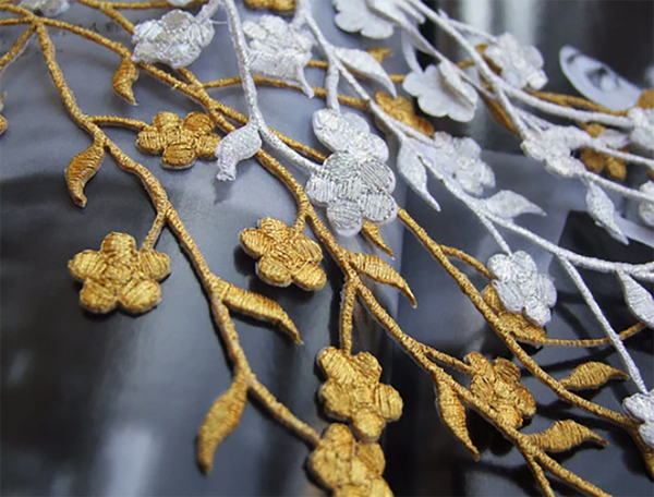Gold or Silver Colors -  Embroidered Appliques - Size: 18.5 Length x 7.5 Width, Imported