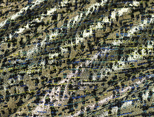 Gold w/Blue, Yellow Accents  -  French Tweed - 150 cm Wide.