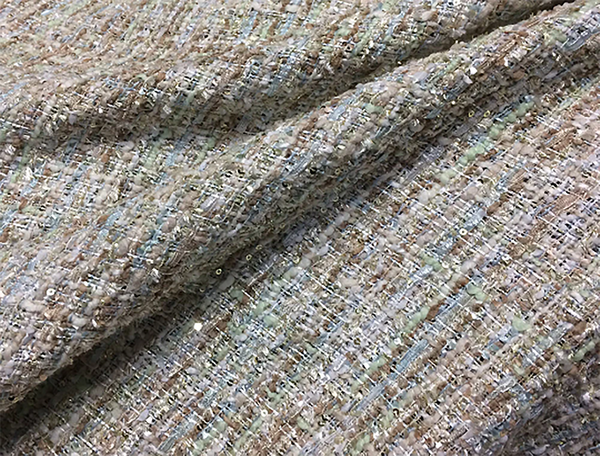Shades of Blues or Pink Whites and Tans with Small Sequins - French Tweed - 150 cm Wide.