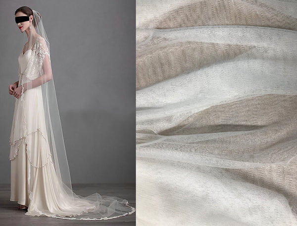 Natural White- French Silk Tulle - 152 cm Width.